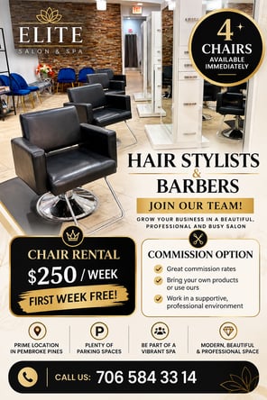 CHAIR RENTAL – $250/WEEK | First Week Free | PEMBROKE PINES, FL