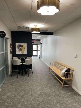 Fully furnished hair salon suite located at The Suite Emporium in Holstein, IA