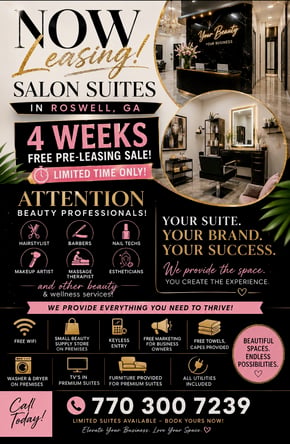 Salon Suites for Rent – Beauty Professionals Wanted