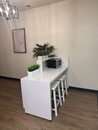 Salon Suites, private room, shared common area