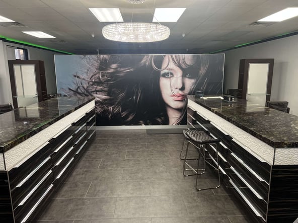 Newly reopened hair and nail salon with booths available for rent