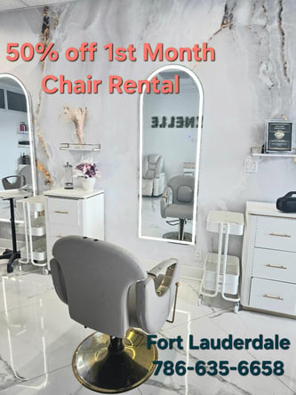 Private Stylist Chair in Modern Salon in heart of Fort Lauderdale