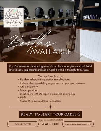 Hairstylist & Nail Tech Stations for Rent