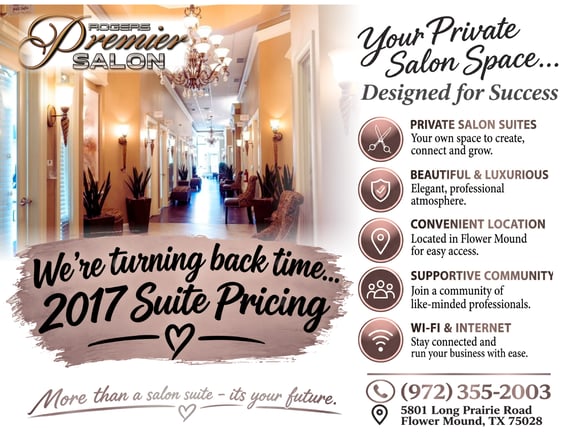 REDUCED PRICES- Luxury Salon Suites in the Heart of Flower Mound