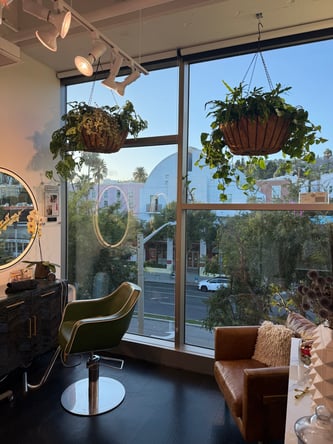 Salon Chair for Rent in gorgeous West Hollywood Salon with views of the Hollywood Hills!