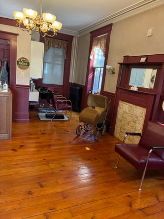 2 chair salon in a victorian home located in Mountville, PA ,on a prime location.