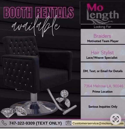 Professional Salon Station on Melrose. Daily or Weekly