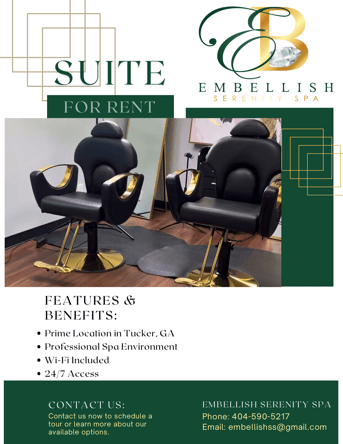 Embellish Serenity Spa | Private Beauty Suites | 1 Month Free