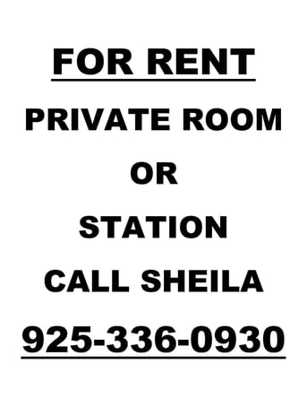 20% OFF FULL-TIME rentals 10% OFF PART-TIME rentals Salon – Private room or Station rentals available