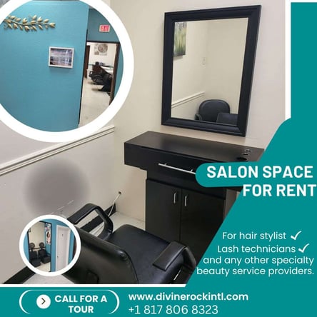 Salon Rooms And Booth Available For Rent . ☆☆☆☆☆ 5 Star Rating !