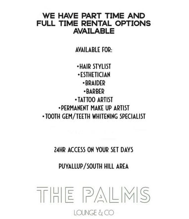 Full service salon rental available