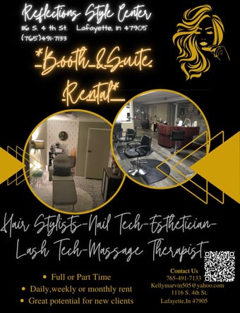 Salon booth rental available $100 Wk with a great opportunity to add new clients to your books….