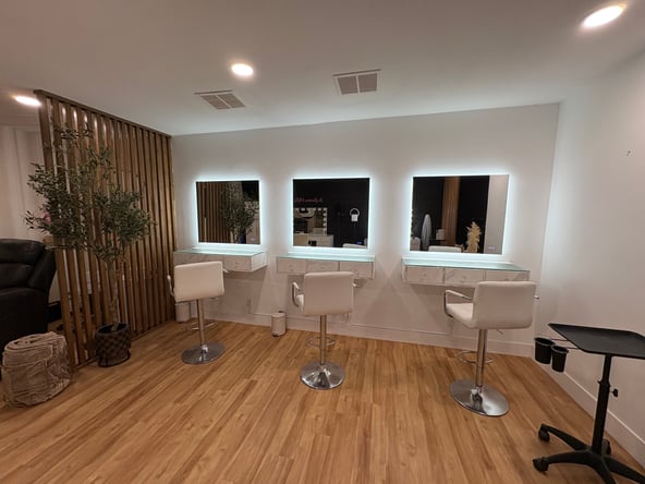 Luxury Beauty Studio Rental in Carlsbad Village l Glam Stations Available