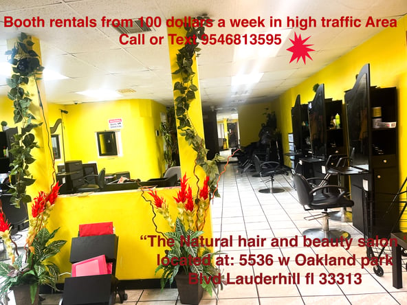 Salon suite & booth rental plus commision based