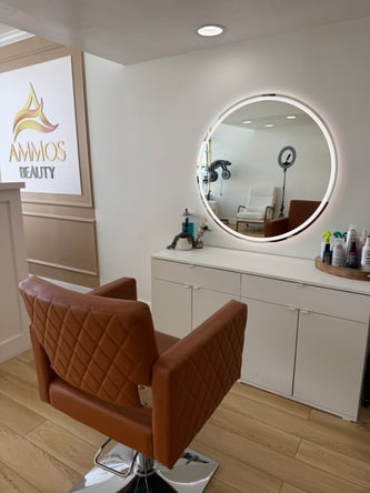 Modern Salon Chair for Rent at Ammos Beauty – Grow Your Business in Shrewsbury, MA