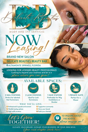 Brand New Suites, Booths & Chairs in Altamonte Springs | Delicate Beauties Beauty Bar