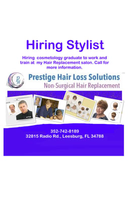 Rooms for Rent $150.00 wk. at a Hair Replacement salon Leesburg, FL