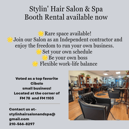Hair Stylist Booth & Private Spa Suites in Cibolo – Elevate Your Business!