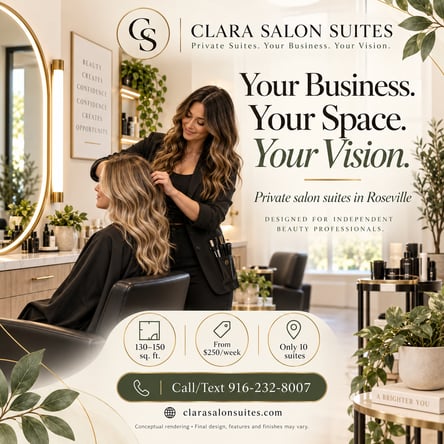 Brand New Private Salon Suites in Roseville | Spacious Rooms | From $250/Week