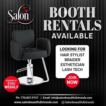 Salon Booth Rental – WE ARE LOOKING FOR TALENTED LICENSED BEAUTY PROFESSIONALS TO JOIN OUR TEAM !!