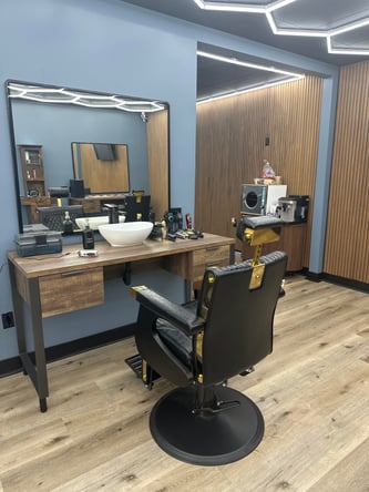 Barber Chair is available for rent in a barbershop. $1000 monthly or $35 daily