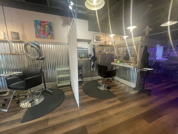 Modern meets down to earth organic themed hair salon :booth rental
