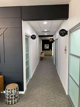 Fully furnished hair salon suite located at The Suite Emporium in Holstein, IA