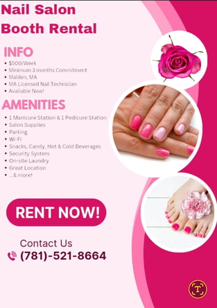 Nail Salon Booth Rental-Malden, MA