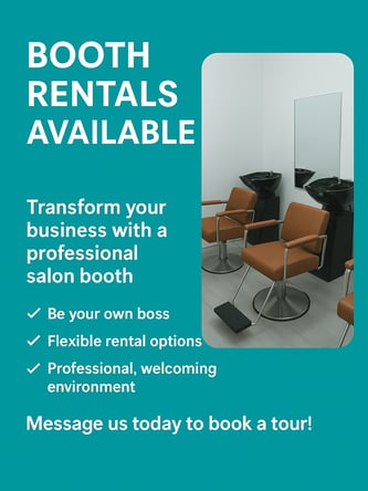 Beautiful Booth Rentals Available!!