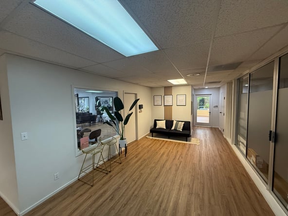Salon with plumbing available now. $795 mo. Private with reception and HC bathroom