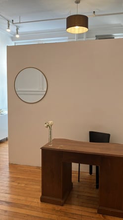 Chic Bright Private Studio NoHO: Suite with Chair and Secondary Room