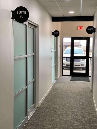 Fully furnished hair salon suite located at The Suite Emporium in Holstein, IA