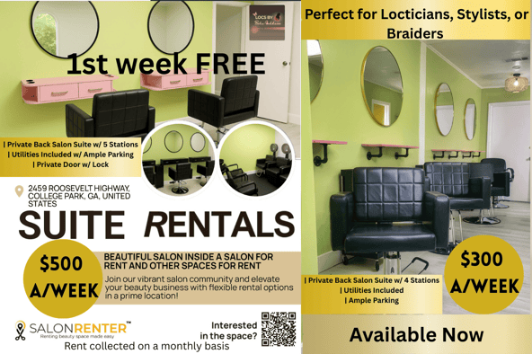 Beautiful Salon Inside a Salon for Rent and Other Spaces for Rent