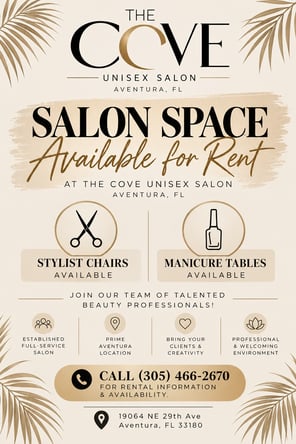 Salon Space for Rent – Hair Stylists, Nail Technicians & Private Suite