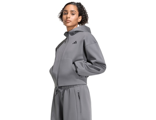 Product gallery, 1 of 6, adidas Cropped Hooded Jacket Women Grey