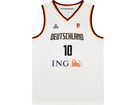 Product gallery, 1 of 2, Peak FIBA Deutschland Basketball Miles Osei Jersey White