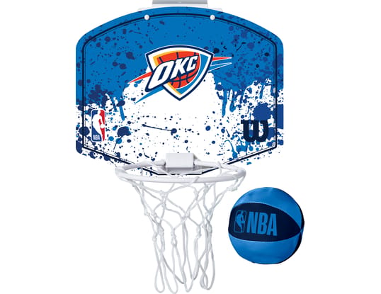 Product gallery, 1 of 2, Wilson NBA Oklahoma City Thunder Team Mini Hoop Basketball Set Mini Canasta De Baloncesto Plata