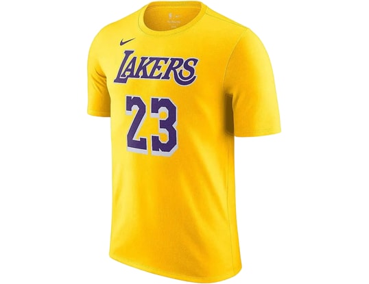 Product gallery, 1 of 4, Nike NBA Los Angeles Lakers LeBron James N&N Icon T-Shirt Yellow C734