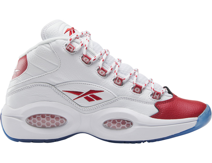 Reebok Question Mid herensneaker rood en wit