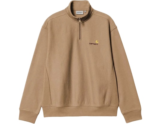Product gallery, 1 of 4, Carhartt WIP Half-Zip American Script Sweatshirt Marron