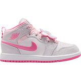 Jordan Air Jordan 1 Mid SE PS Pink Bloom Kids Grey