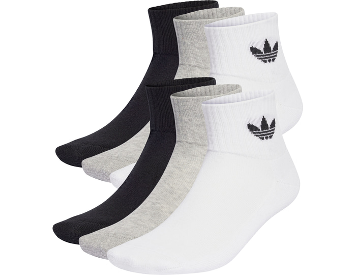 Adidas Originals Mid Ankle 6 Pair Socks White