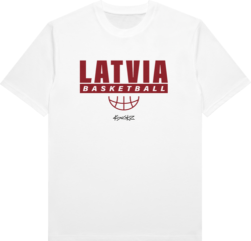 Kickz Latvia Basketball Camiseta de manga corta Blanco