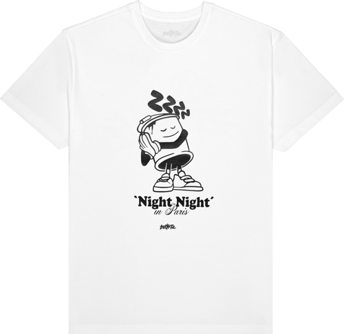 Bucketz Night Night in Paris Camiseta de manga corta Blanco