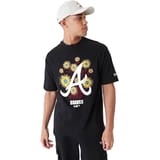 New Era Atlbraves Mlb Floral Logo Oversized Camiseta de manga corta negro