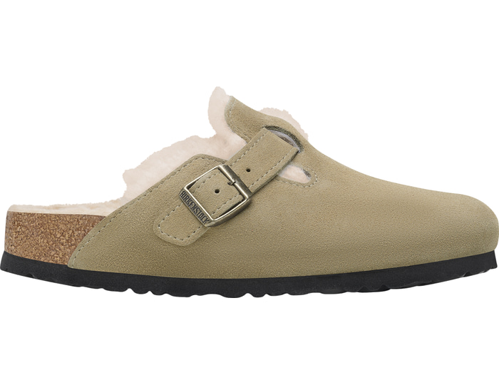 Birkenstock Boston Shearling Suede Leather Normal Brown