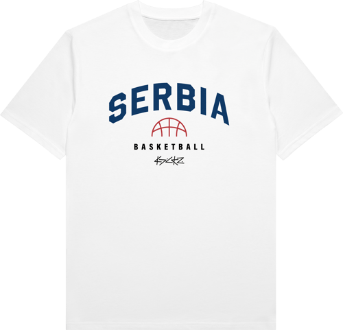Kickz Serbia Basketball Camiseta de manga corta Blanco