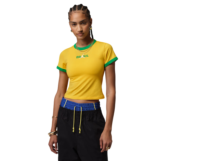 Jordan Yellow Retro Gfx P6 T-Shirt Women Small