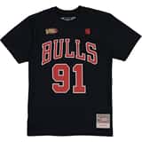 Mitchell and Ness Chicago Bulls Name & Number Dennis Rodman Camiseta de manga corta Negro