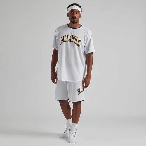 Ballaholic College Logo Mesh Zip Pantalones cortos Blanco — foto 4